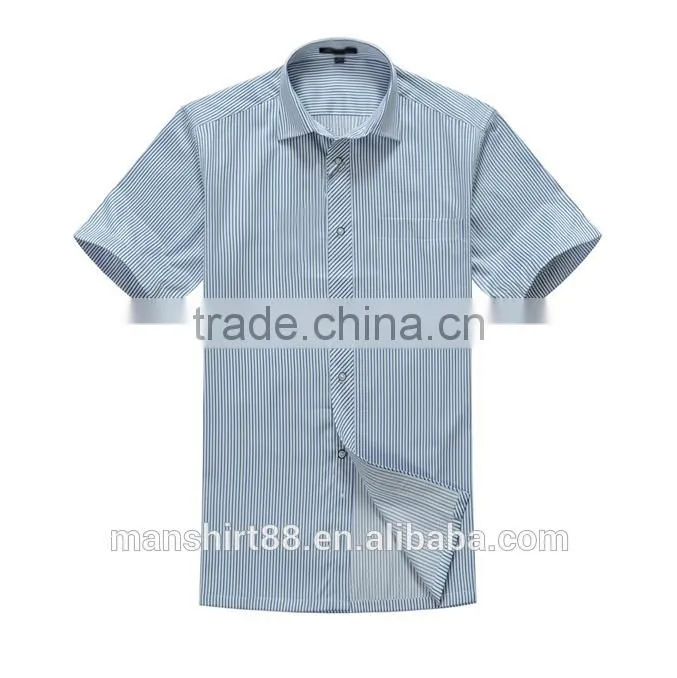 2017 men's striped short sleeves dress shirt for summer