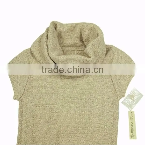 2015 Latest Fashion Short Sleeve Girl Sweater Dress Design
