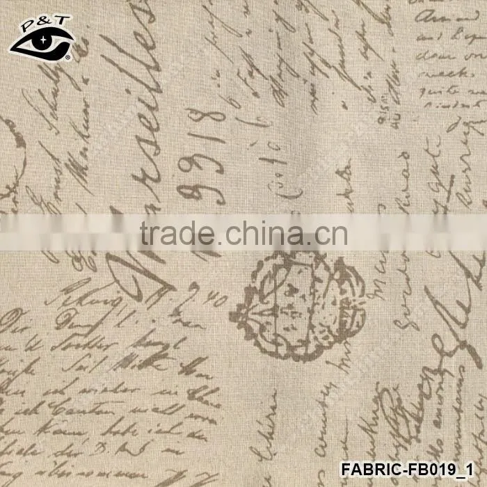 Vintage Wide Letter Printed Canvas Fabric Linen&Cotton Zakka Fabric Cotton Textile 150cm 5m/pack