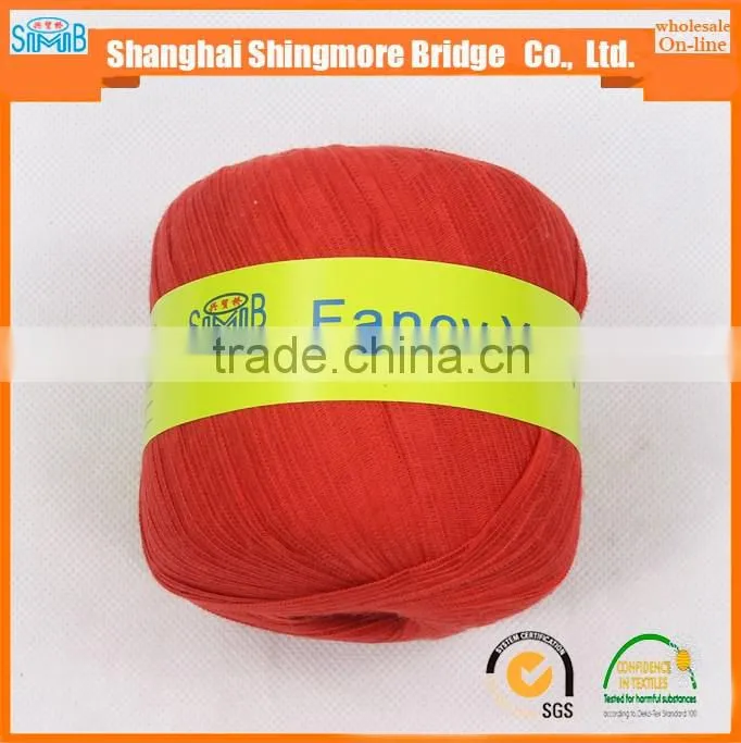 China fancy yarn factory hot wholesale new fashion tape yarn for hand knitting