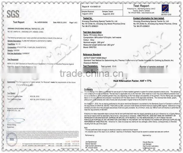 Wholesale china market fire retardant fabric Cotton Fire Retardant Fabric for Workwear