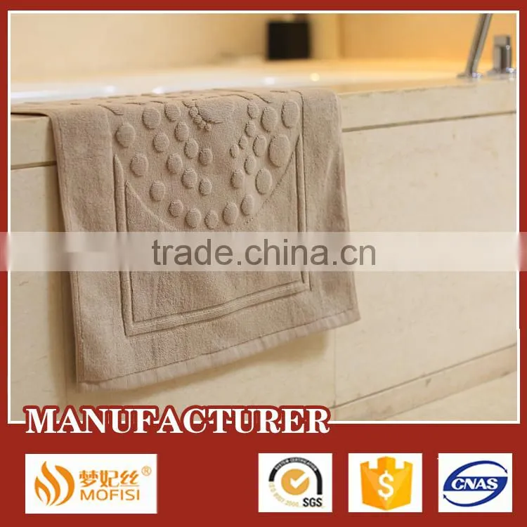 100% Cotton Foot Shape Anti-slip Jacquard Bath Mat