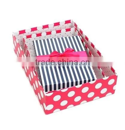 2015 Custom Made Large Decorative Gift Boxes with Bar Strips Printing