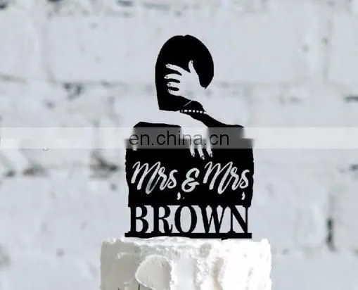 Mrs. Mrs. Lesbian Couple Love LGBT Wedding Cake Topper