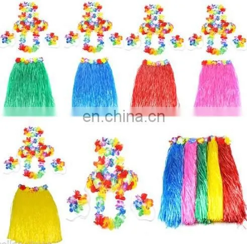 Hot sale cheap beach multi colored Hawaiian hula grass skirt GT2027