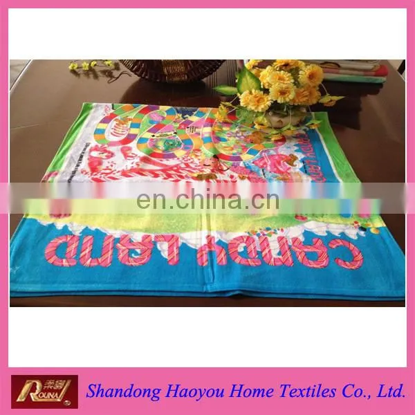 high grade 100% cotton printed flower hand towel for children