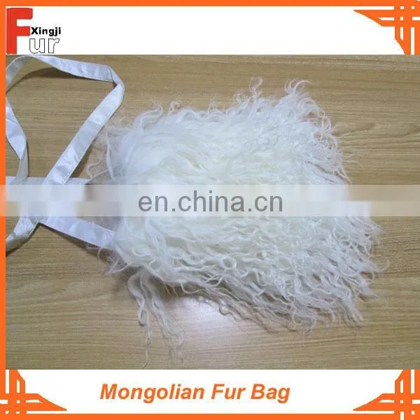 Bleached White Mongolian Fur Bag