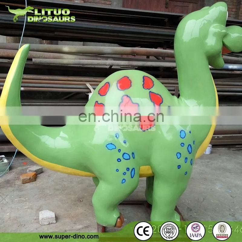 Outdoor Decoration Fiberglass Statue Cartoon Dinosaur Figures