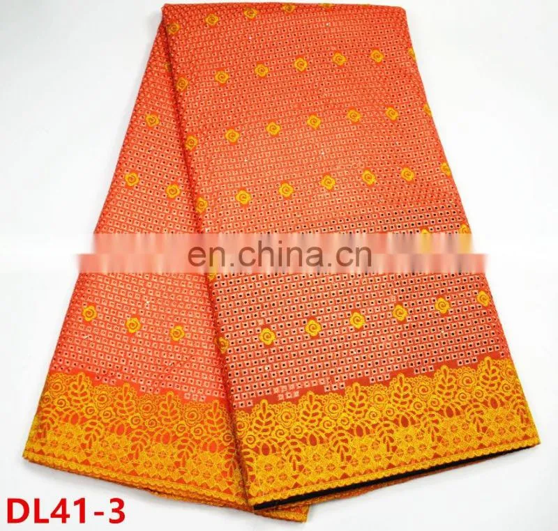 100% Cotton Fabric Purple Nigerian Dry Lace With Stones For Women