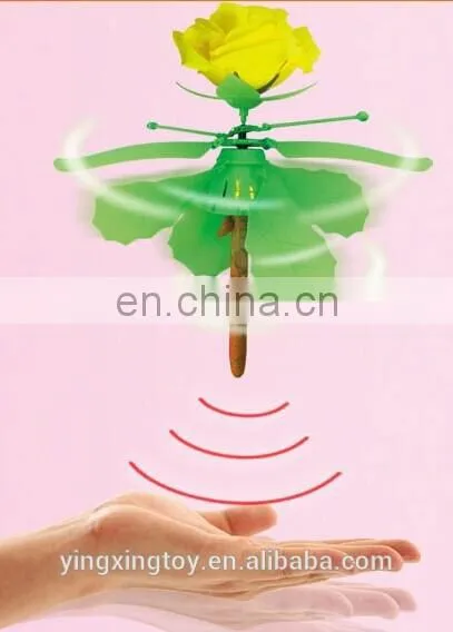 2014 hot sale rc flying toys hand sensor doll toy roses flower( three seconds to start )
