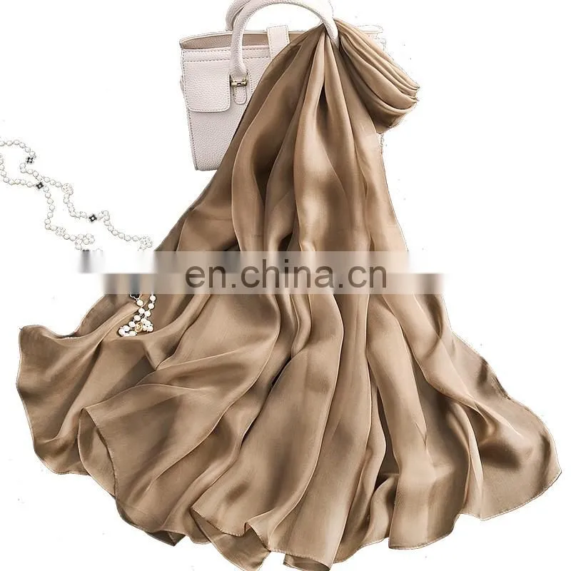 Promotional products pure silk scarf long scarf shawl orange cheap