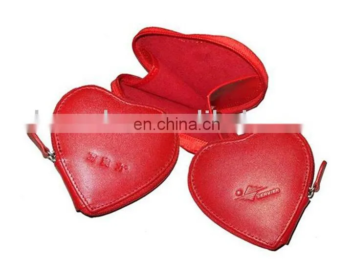 Reliable Quality Heart Design Genuine Leather Coin Case for Sale