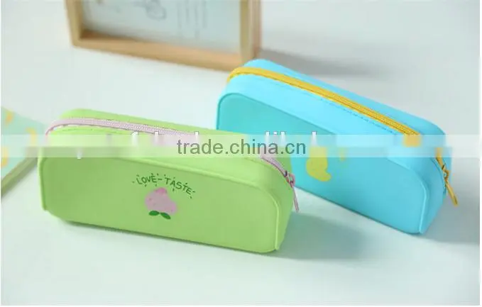 Stock!Silicone Pencil Bag School Office Silicone Pen Cases / Wholesale Colorful Pencil Bag