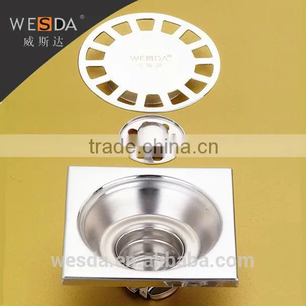 WESDA 4inch new style floor drain casting Stainless Steel Floor Drain grates drainage channel