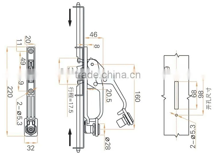 2015 FEILEI LS05 china supplier industry electric cabinet handle