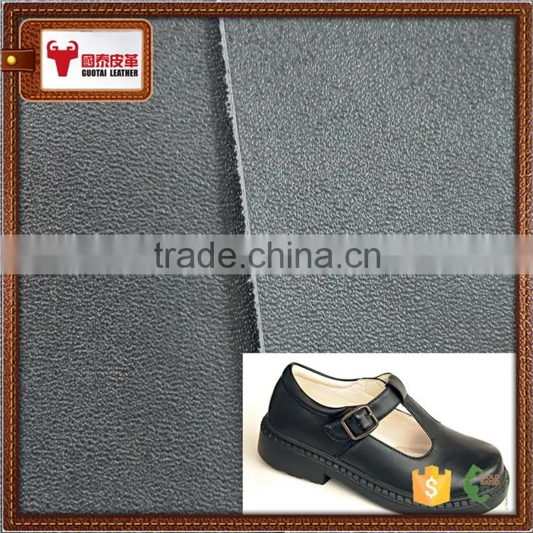 pu coated cow leather R9 pattern for school shoes