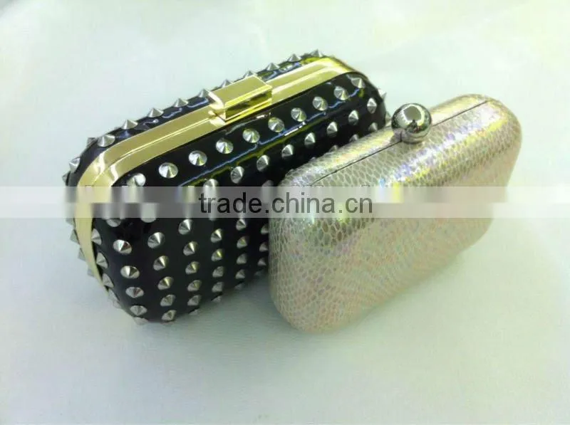 manufacturer sell beautiful rivet evening clutch bag