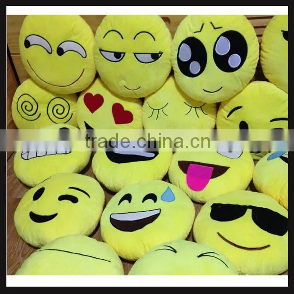 custom made cartoon design plush stuffed emoji cushion wholesale