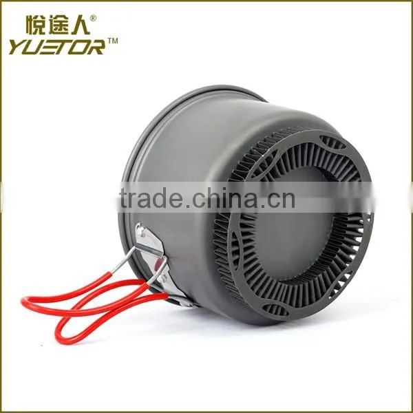 Compact Foldable Outdoor Camping Hiking Cookware Backpacking Cooking Picnic Pot Pan Bowl Set with Mesh Bag