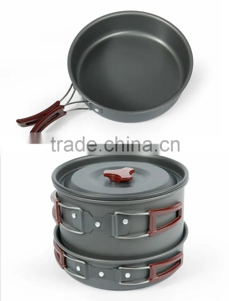 Portable Non-toxic and Odorless Outdoor Cookware Set for 3-5 Person for Camping Hiking