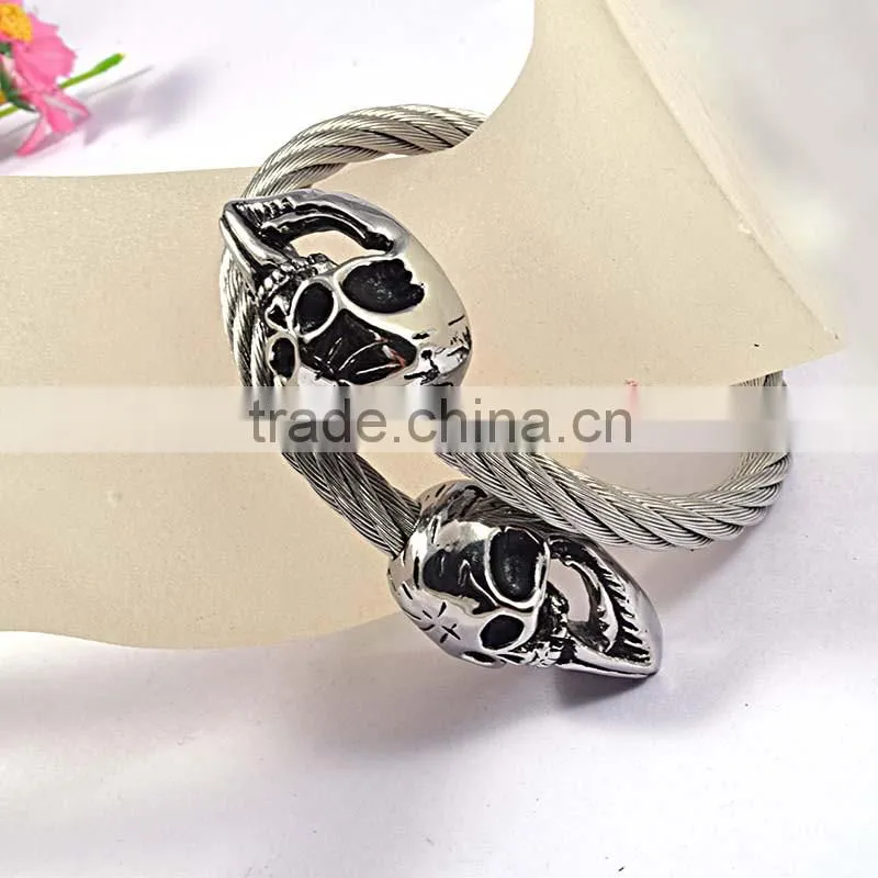 fashion bracelets 2016 bangles stainless steel skull bracelet