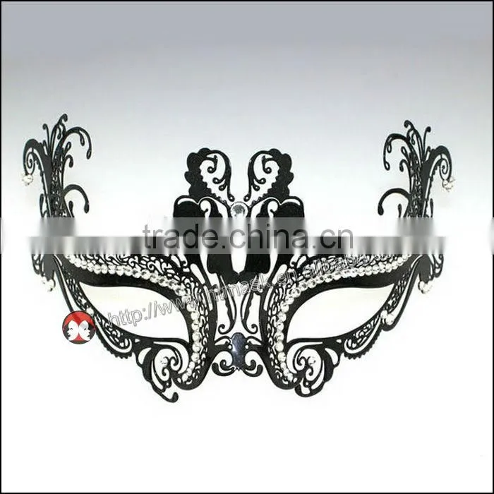 new design mardi gras party schwarze farbe kristall maske elegante metall laser charmante prinzessin maske