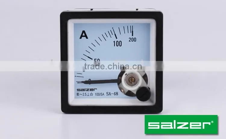 SALZER Brand SA-T48A(C) Analog AC Ammeter Panel Meter