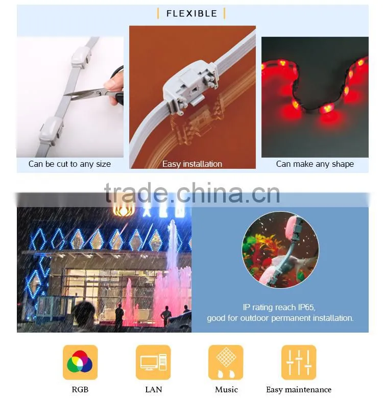colorful intelligent pixel led curtain wall light