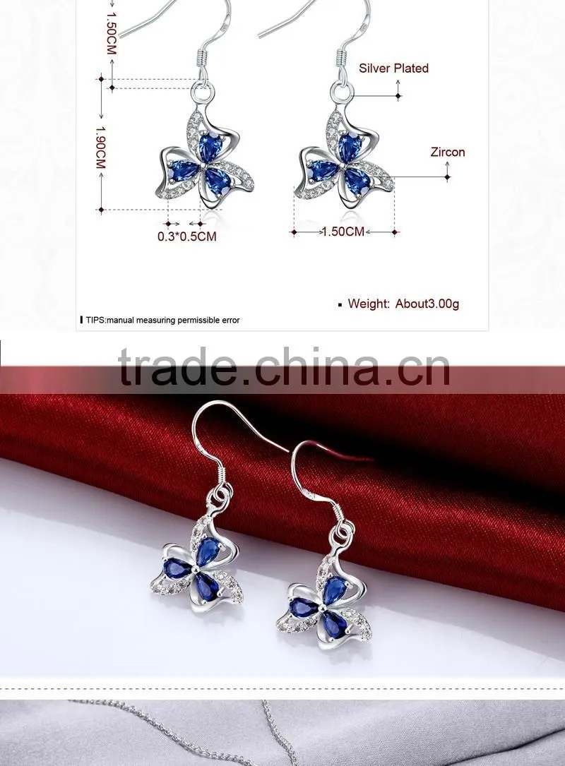 New jewelry plated rhinestone heart wedding necklace set