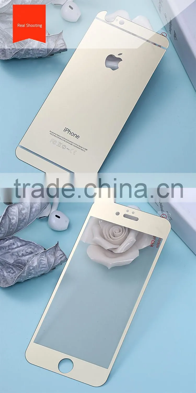 Electroplating front and back tempered glass screen protector for iPhone 6s