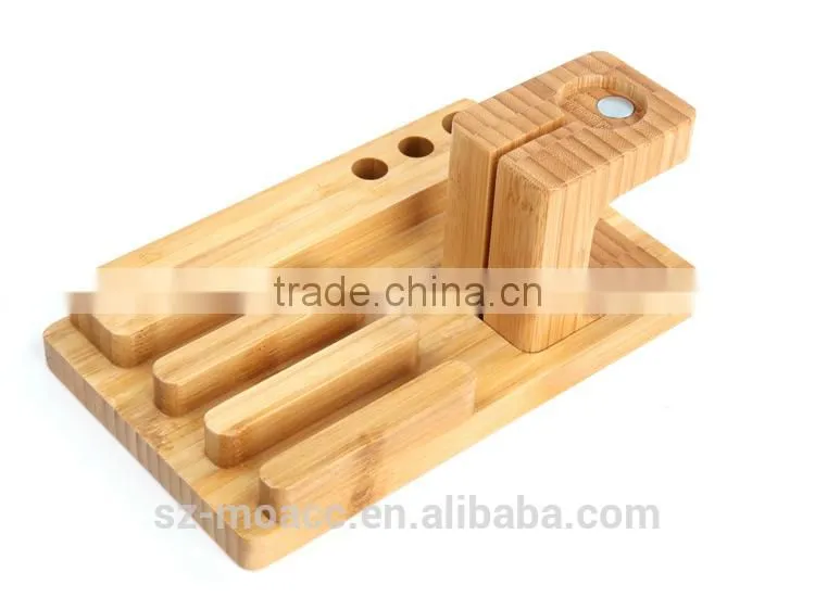 Newest multifunction wood stand for apple watch,for apple watch wood charging stand