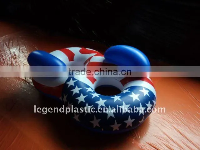 inflatable double ski tube with cushion
