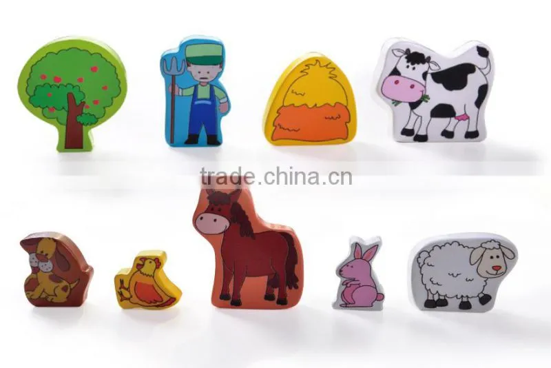 christmas gift set portable play set-farm set 9 different animals in a house box learning toy manufacturer