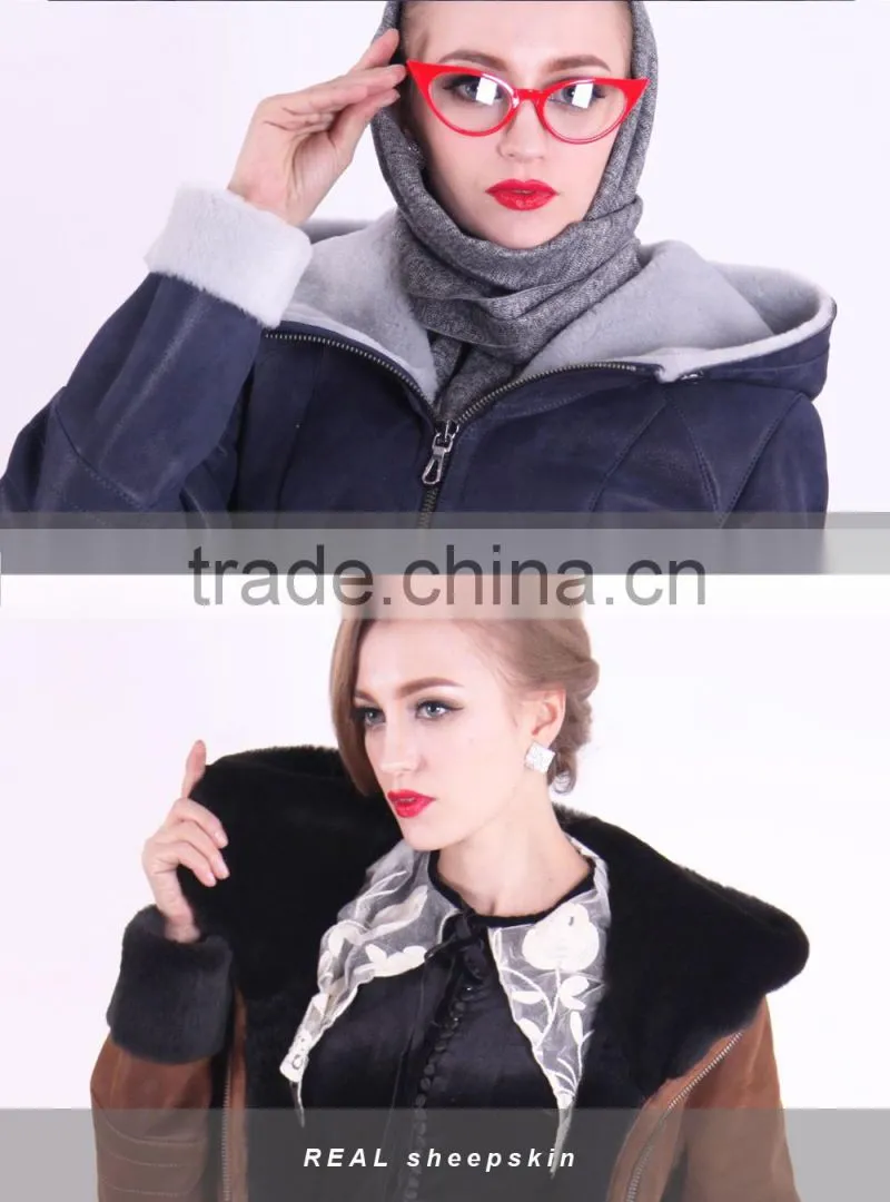 2016 New Design Winter Women Slim Fit Woolen fur Coat
