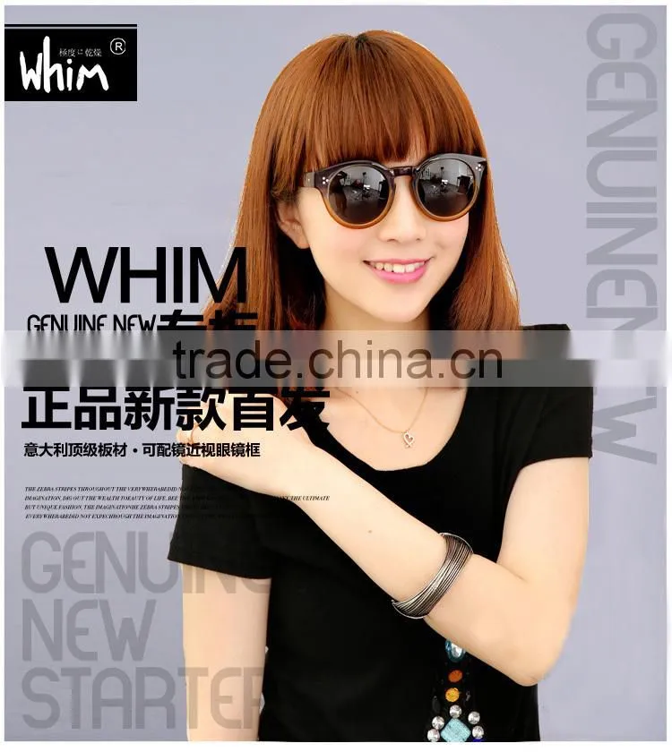 WHIM Vintage Round Frame Women Polarized Acetate Sunglasses