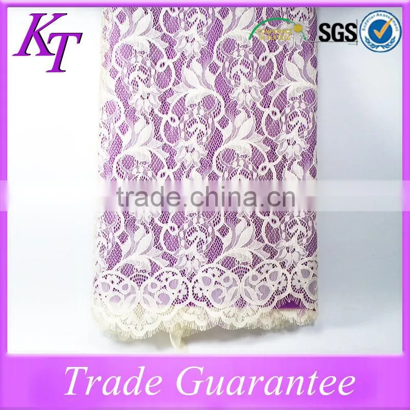 New design popular embroidery white eyelash lace fabric