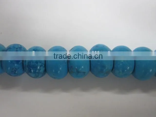 Taiwan turquoise with matrix mineral rondelle beads gems