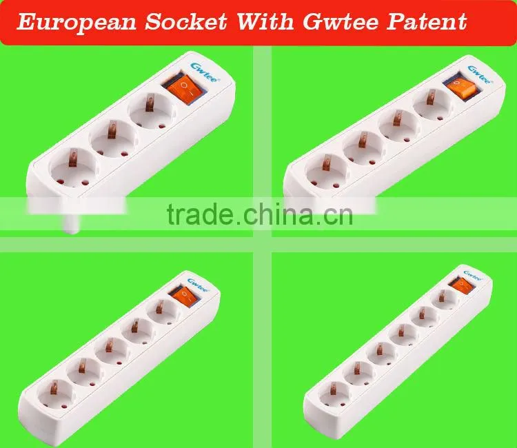 Eu standard french style 6 way extension electrical socket GT-6146