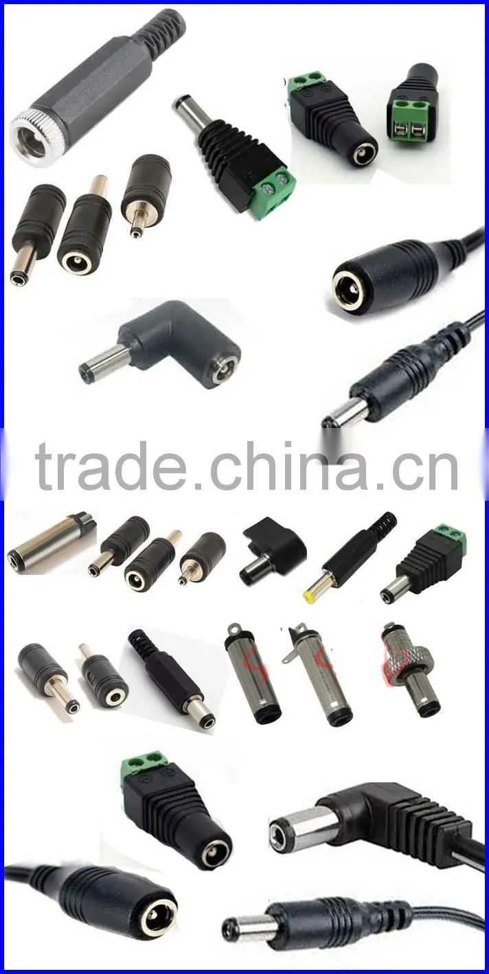 12V DC power pigtail male5.5*2.1mm cable plug socket jack for CCTV Security