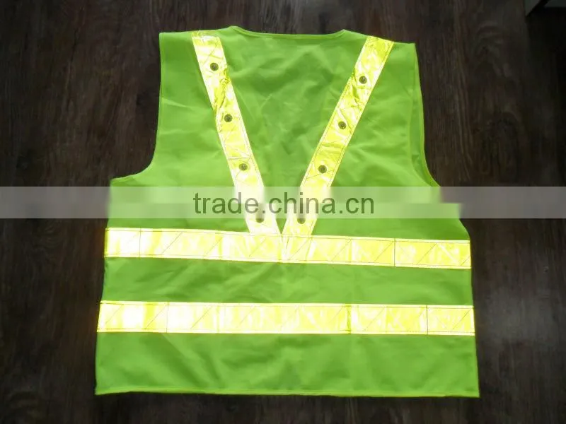 China wholesale cheap led yellow safety vest with pockets