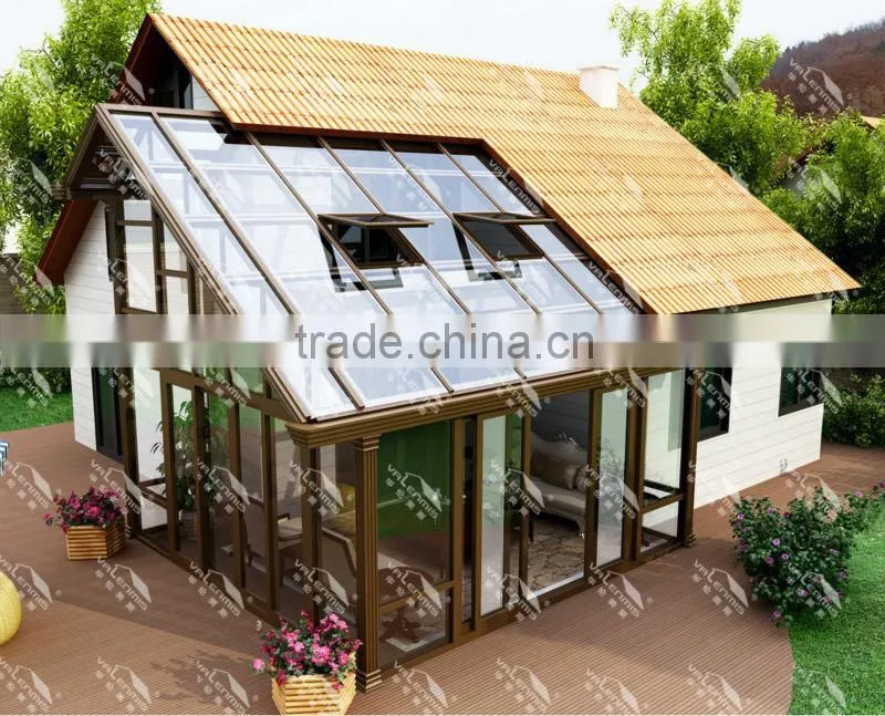 beautiful aluminum double glass sunshine rooms/sun room/glass house for sale