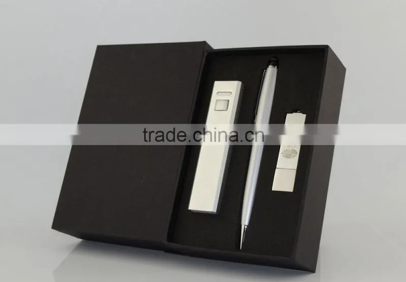 Metal power bank and usb disk and stylus pen made custom Business gift set