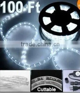 High brightness round 2 wires led white rope light
