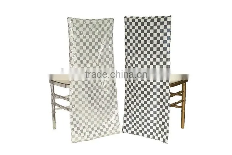 Plaid sequin embroidery wedding table runner wholesale