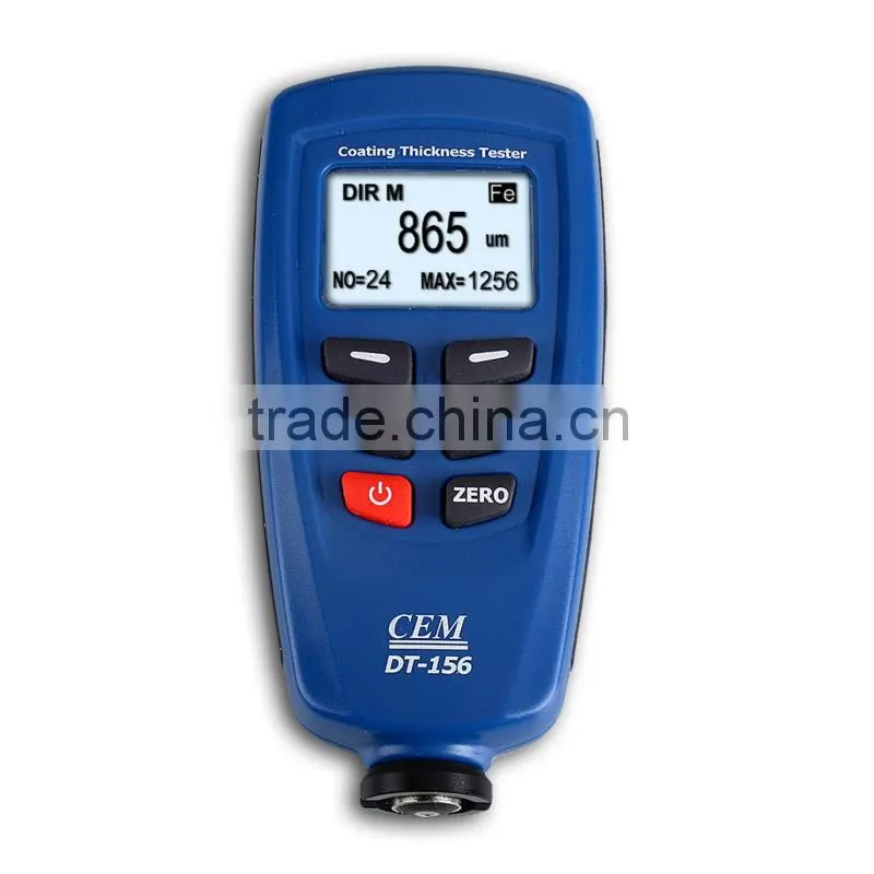 CEM DT-156 Paint Coating Thickness Gauge Meter Auto F/NF Probe 1250um V-groove