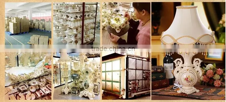 Fancy flower diamond hand painted ceramic table lamp for wedding deco