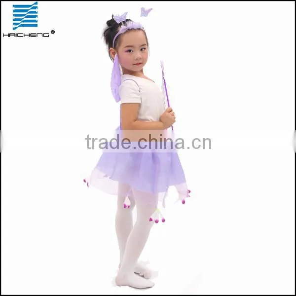 Purple lovely sylphlike flower girl dress for festival day