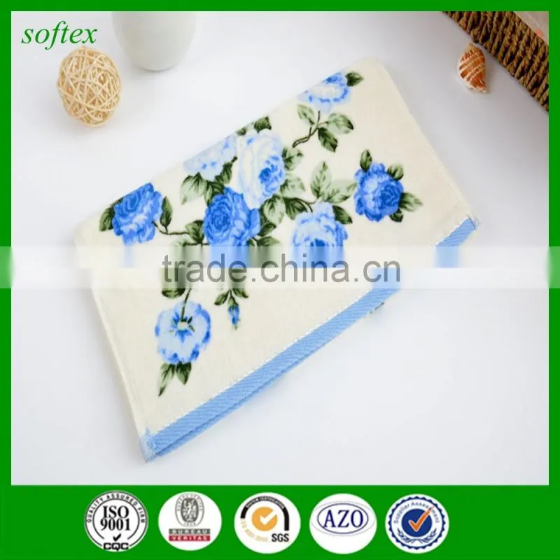 cotton velour towels,flowers Peony print cut pile face towels