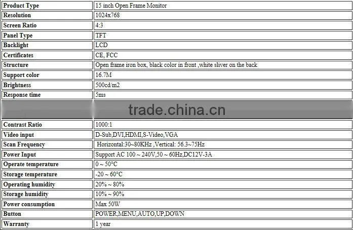 Computer 15 inch touch screen lcd monitor for theater