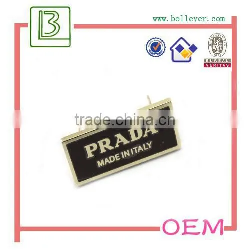 custom metal logo plate for handbags